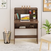 BLUEWUD Karmiya Engineered Wood Study and Computer Laptop Table for Home or Office, WFH Desk, with Multiple Storage Shelves for Books and D�cor Display for Adults Kids Students (Brown Maple)