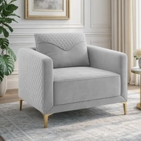 Arab Velvet 1 Seater Sofa Grey Color