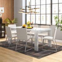 Kariba Engineered Wood Seater Dining Table In White High Gloss Finish