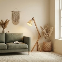 Emphasis Beige Jute Floor Lamp with Beige Jute Base