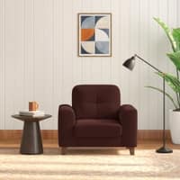 Verona Premium 1 Seater Fabric Sofa in Deep Crimson Velvet Colour