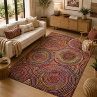 Imperial Knots Jute Chindi Hand Woven Dhurrie 4x6 Feet