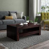 Epsilon Rectangular Solid Wood Coffee Table In Mahogany Finish