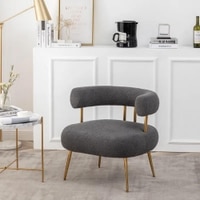 Bonnita Solid Wood Accent Chair in Grey Colour