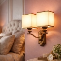 Eliante Cloth Shade Wall Lights Mild Steel & Fabric Material Antique & White Finish