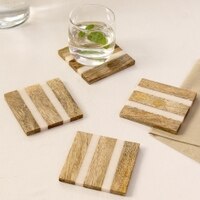 Kavvayi Set Of 4 Coasters with Multicolor colour