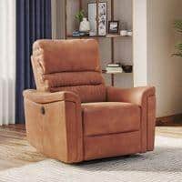 Marlowe Single Seater Motorised Recliner in Tan Leatherette Colour