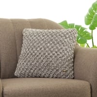 Popcorn Dark Pewter Natural Cushion Cover 16X16  Inches