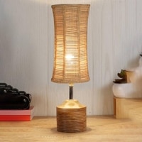 Eden Wood Table lamp with Bamboo Shade