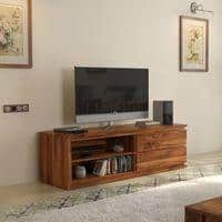 Vector Solid Wood TV Unit in Teak Finish