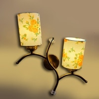 Devansh Metal Electric Wall Light in Gold Colour with Multi Shade Count of 2 Lights