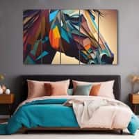 The Castle Decor Multicolour Abstract Wall Art Set of 5 27x48 Inch (Style 2)