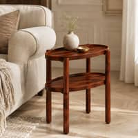 Pearl Sheesham Wood Side Table in Honey Oak Finish