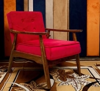 Armari Solid Wood Arm Chair in Red Color