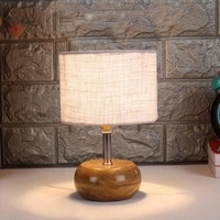 Juniper White jute & solid wood table lamp