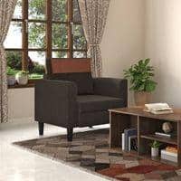 Hugo 1 Seater Fabric Sofa (Cedar Brown)
