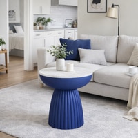 Muse Stone Side Table in Indigo Blue Colour