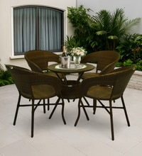 Ballarat  Wicker Chair In  Brown Tone Finish