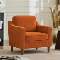Menta Boucle Fabric Lounge Chair in Orange Colour