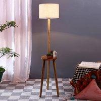Harmon White Cotton Shade Floor Lamp