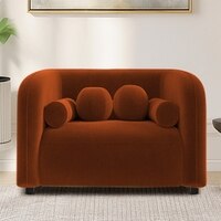 Homro Velvet 1 Seater Sofa in Orange Colour