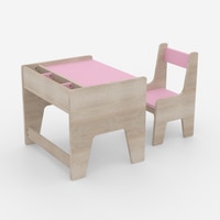 Topolino Toddler Activity Table & Chair in Oak and Pink