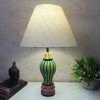 Gada Handcrafted Wooden Table Lamp in Multicolor