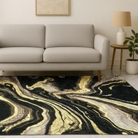 Luxe Home Polyester Cosmic Swirl Carpet – (4x6 Feet, Multicolor, TPR)