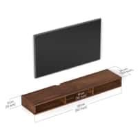 BLUEWUD Primax Solo Standard Engineering Wood Wall Mount TV Entertainment Unit Set Top Box Stand/TV Cabinet Panel with Shelves for Books & D�cor Display Unit, Ideal for 50" (Brown Maple)