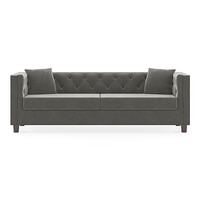 Windsor Luxe 3 Seater Fabric Sofa in Ash Grey Velvet Colour