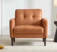 Clark PU Leather Armchair in Tan