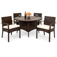Carry Bird Wicker Patio Furniture Chair-Din Dining Chairs In Grey Colour