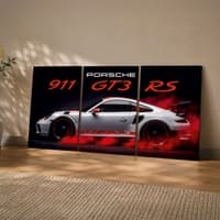 The Castle Decor Porsche GT3 RS Racing Car Wall Art Set of 3 20x30 Inch