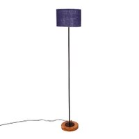 Estelle Blue Cotton Shade Floor Lamp
