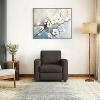 Apollo 1 Seater  Fabric Sofa In Stone Grey Velvet Colour