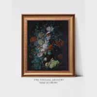 Artistry Teal Green Vase Flowers Floral Canvas Wall Canvas Wall Prints Set of 1 Multicolor Matte