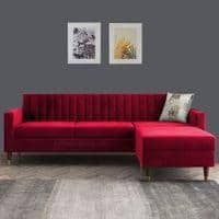 Deeplac Sectional Fabric Sofa - Maroon