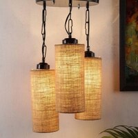 Trenton Beige Natural Fiber Cluster Hanging Light