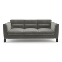 Lewis 3 Seater Fabric Sofa in Ash Grey Velvet Colour