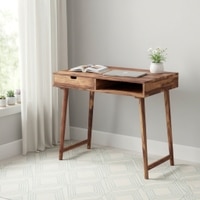 Tunis Sheesham Wood Study Computer Table In Natural Teak Finish