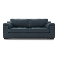 Trissino 3 Seater Luxury Italian Leather Sofa In Aegean Sea