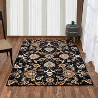 Presto Black Traditional Hand Tufted Wool Carpet 6X9 Feet