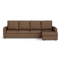 Apollo Sofa (Colour : Mocha, Cushion : Soft, Back Type : High Back, Seating Capacity : Right Aligned 3 Seater + Right Aligned Chaise + Ottoman)
