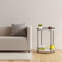 Two Layer Marble Side Table Gold