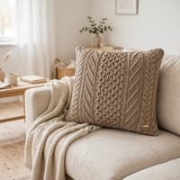 Kennedy Dove Beige Decorative Cushion Cover 16 x 16 Inches