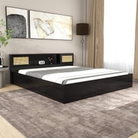 Hoshi King Bed With Rattan Side Door With Nonwoven Fabric Base