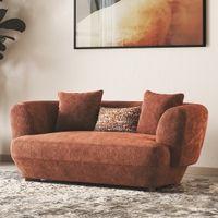 Brie 2 Seater Fabric Sofa In Terracotta Colour