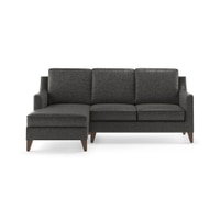 Abbey Sectional Sofa (Colour : Steel, Cushion : Soft, Seater : Left Aligned 2 Seater + Left Aligned Chaise)