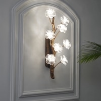 Kepler 8 Led Wall Light In Antique Brass Finish With Clear Glass