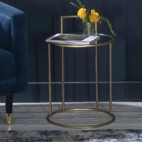 Meylon Metal Side Table in Gold Finish